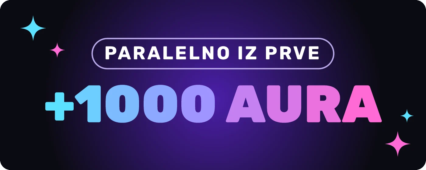 Predlog magnetne nalepnice za auto: Paralelno iz prve: +1000 aura
