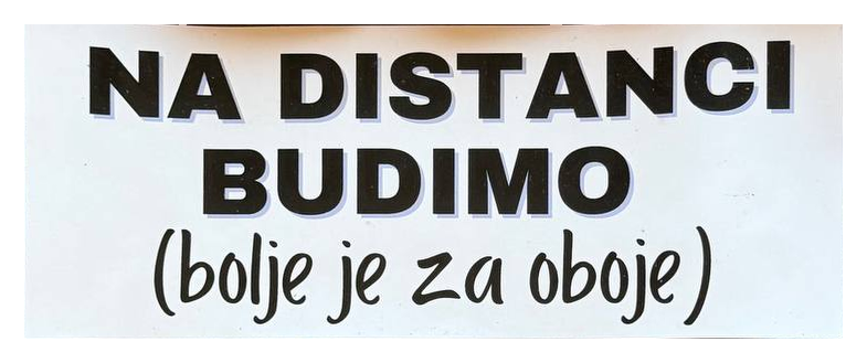 Magnetna tabla: Na distanci budimo (bolje je za oboje) — bela
