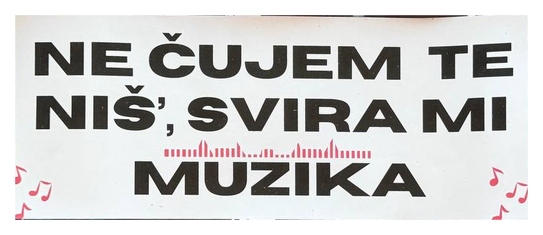 Magnetna tabla: Ne čujem te niš’, svira mi muzika — bela