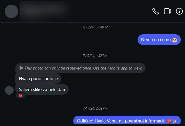 Poruka kupca na Instagramu: Hvala puno, stiglo je