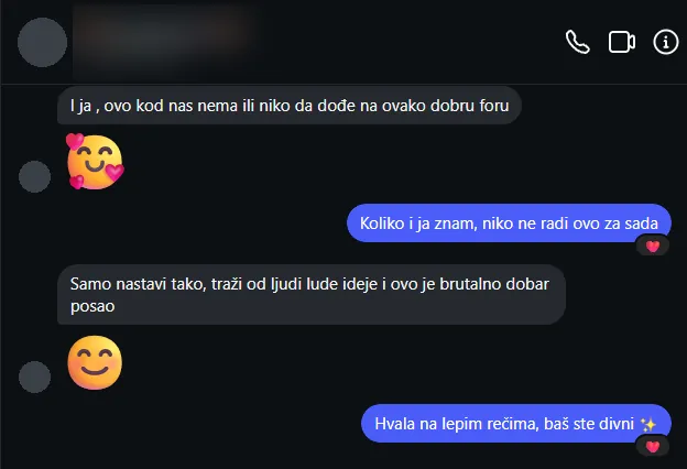 Poruka kupca na Instagramu: Samo nastavi tako, ovo je brutalno dobar posao