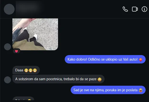 Poruka kupca na Instagramu: Tabla odlično stoji na autu, poruka za vozače početnike