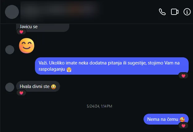 Poruka kupca na Instagramu: Hvala, divni ste