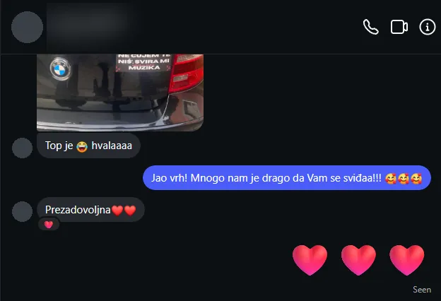 Poruka kupca na Instagramu: Top je, prezadovoljna